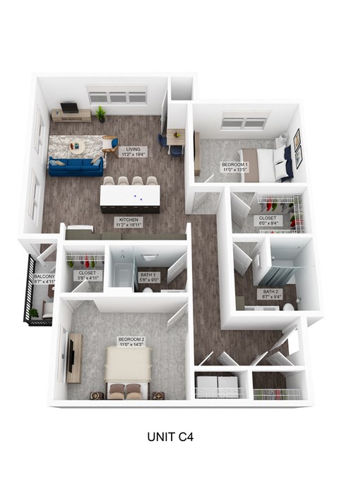 a 2100 sq ft unit c4 floor plan  unit cc